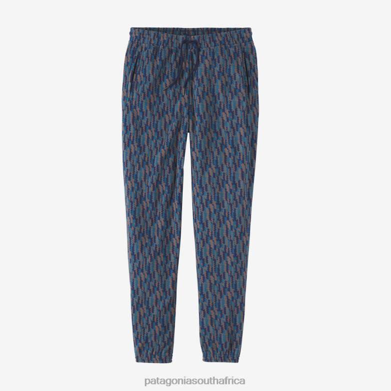 Women Micro D Fleece Joggers Climbing Trees Ikat: Sound Blue Patagonia Apparel P6ZJ61083