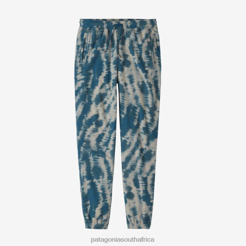 Women Micro D Fleece Joggers Mighty Mycelium: Wavy Blue Patagonia Apparel P6ZJ61082