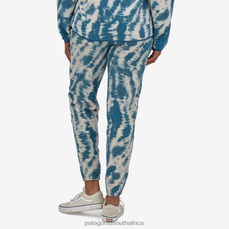 Women Micro D Fleece Joggers Mighty Mycelium: Wavy Blue Patagonia Apparel P6ZJ61082
