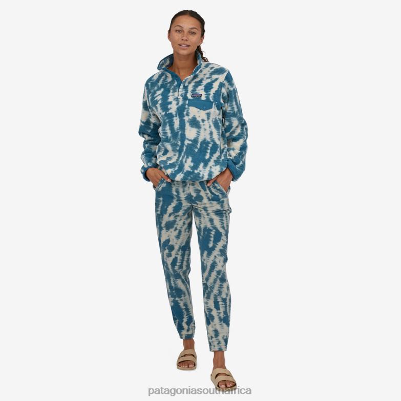 Women Micro D Fleece Joggers Mighty Mycelium: Wavy Blue Patagonia Apparel P6ZJ61082