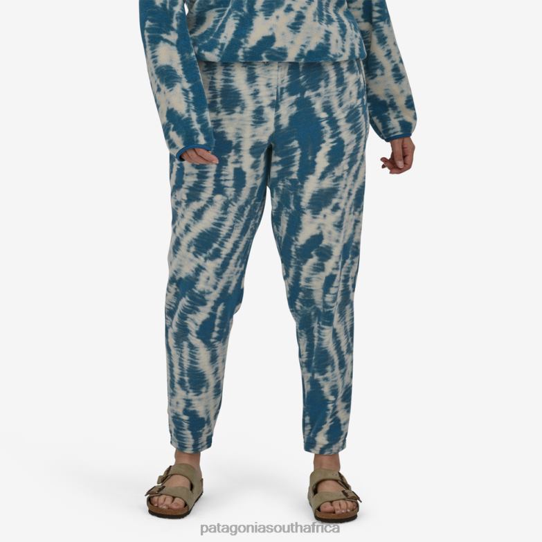 Women Micro D Fleece Joggers Mighty Mycelium: Wavy Blue Patagonia Apparel P6ZJ61082
