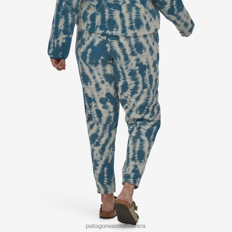 Women Micro D Fleece Joggers Mighty Mycelium: Wavy Blue Patagonia Apparel P6ZJ61082