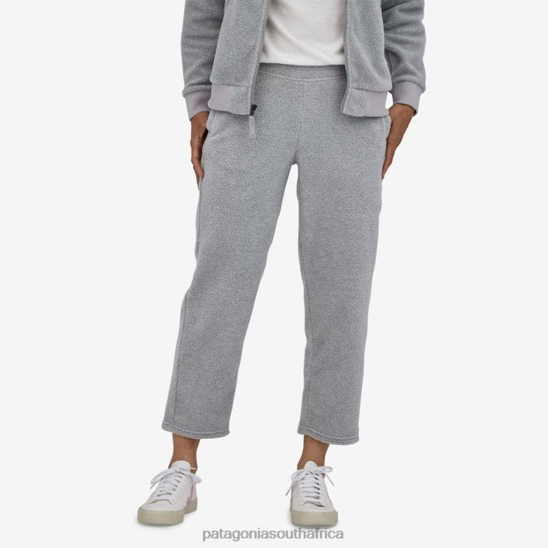 Women Shearling Fleece Crops Salt Grey Patagonia Apparel P6ZJ61031