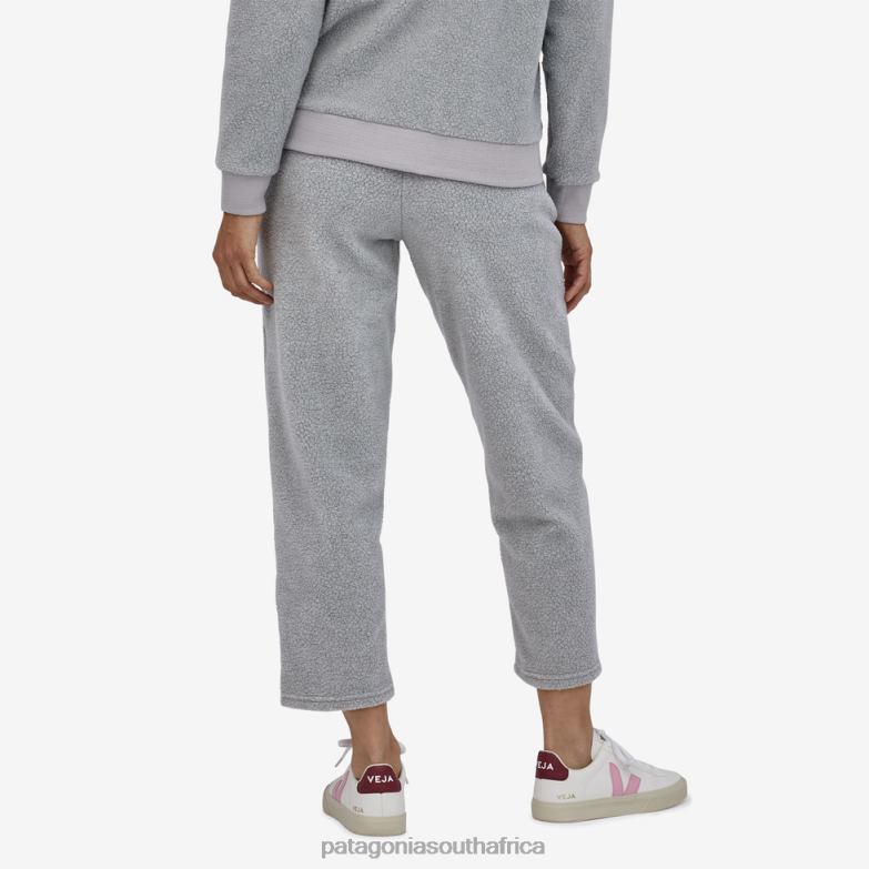 Women Shearling Fleece Crops Salt Grey Patagonia Apparel P6ZJ61031