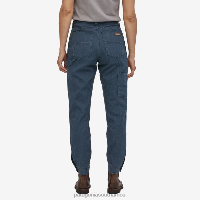 Women All Seasons Hemp Canvas Double Knee Pants-Short Stone Blue Patagonia Apparel P6ZJ6976