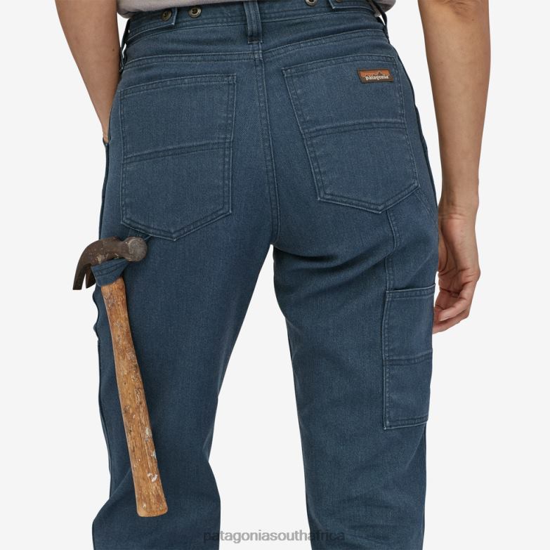 Women All Seasons Hemp Canvas Double Knee Pants-Short Stone Blue Patagonia Apparel P6ZJ6976