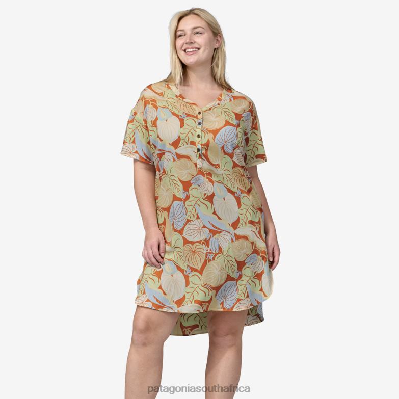 Women Short-Sleeved Pataloha Dress Ho'okele: Tidepool Blue Patagonia Apparel P6ZJ61136