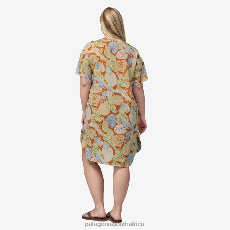 Women Short-Sleeved Pataloha Dress Ho'okele: Tidepool Blue Patagonia Apparel P6ZJ61136