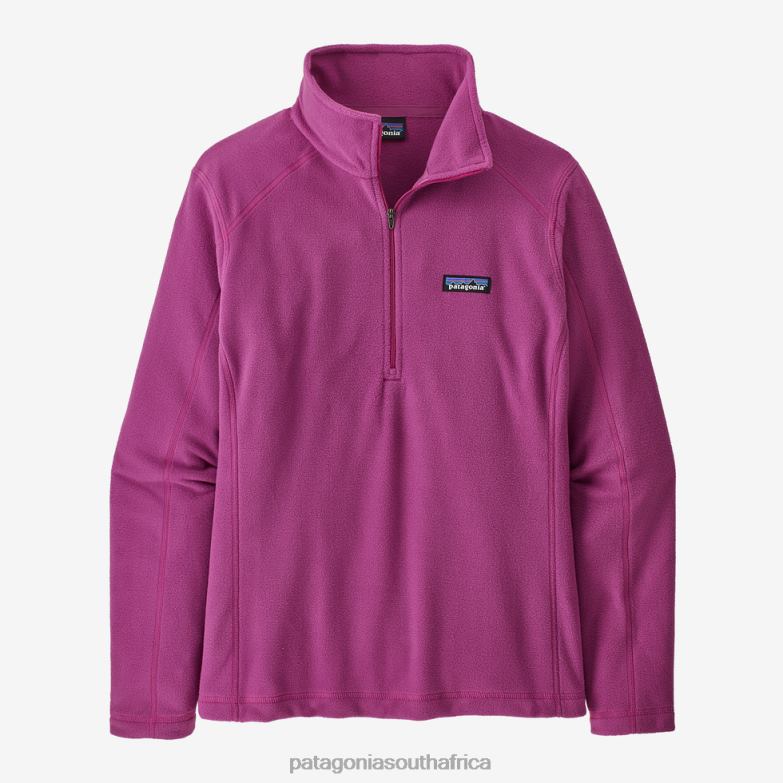 Women Micro D 1/4-Zip Fleece Amaranth Pink Patagonia Apparel P6ZJ6451