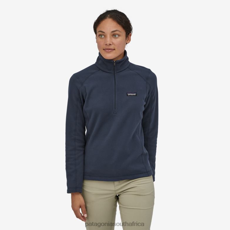 Women Micro D 1/4-Zip Fleece New Navy Patagonia Apparel P6ZJ6450