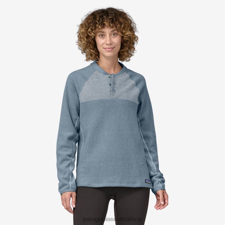 Women R1 Air Henley Light Plume Grey Patagonia Apparel P6ZJ6570