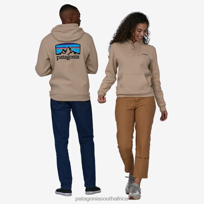 Women Fitz Roy Horizons Uprisal Hoody Oar Tan Patagonia Apparel P6ZJ6510