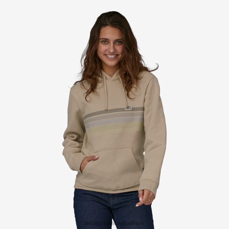 Women Line Logo Ridge Stripe Uprisal Hoody Oar Tan Patagonia Apparel P6ZJ6492