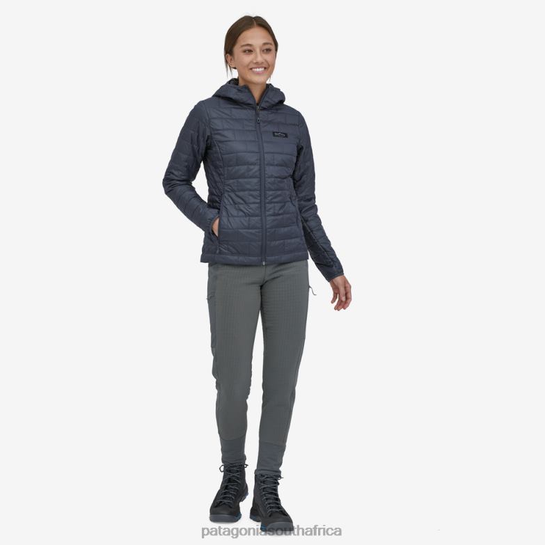 Women Nano Puff Fitz Roy Trout Hoody Smolder Blue Patagonia Apparel P6ZJ6261