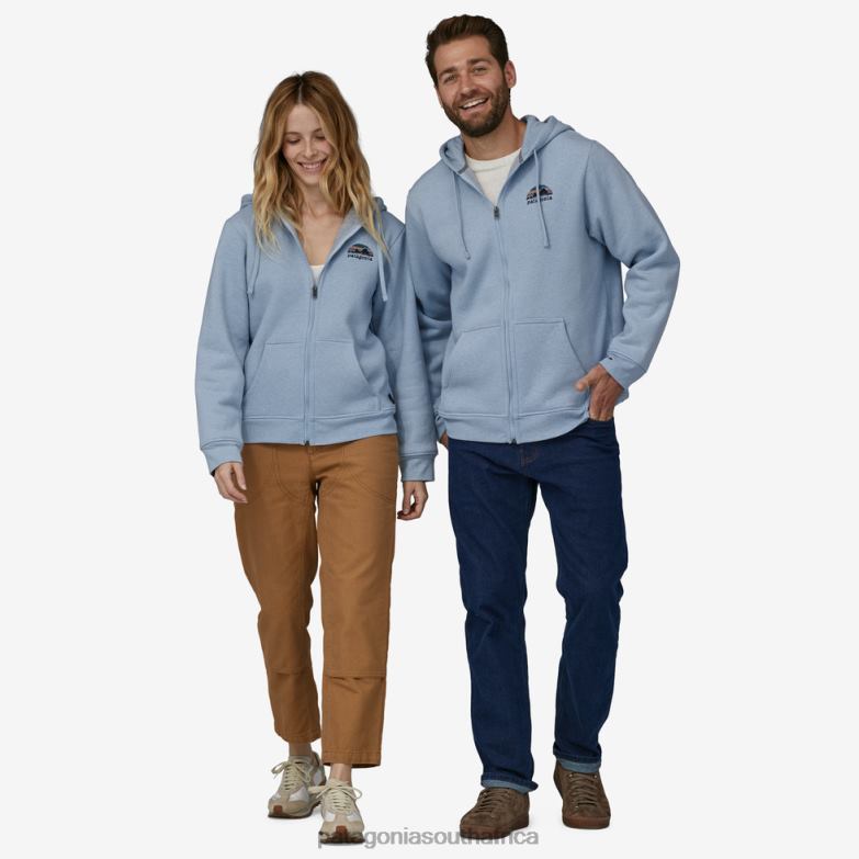 Women Skyline Stencil Uprisal Full-Zip Hoody Steam Blue Patagonia Apparel P6ZJ6549