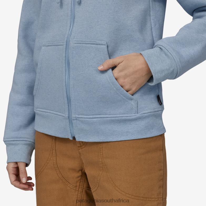 Women Skyline Stencil Uprisal Full-Zip Hoody Steam Blue Patagonia Apparel P6ZJ6549