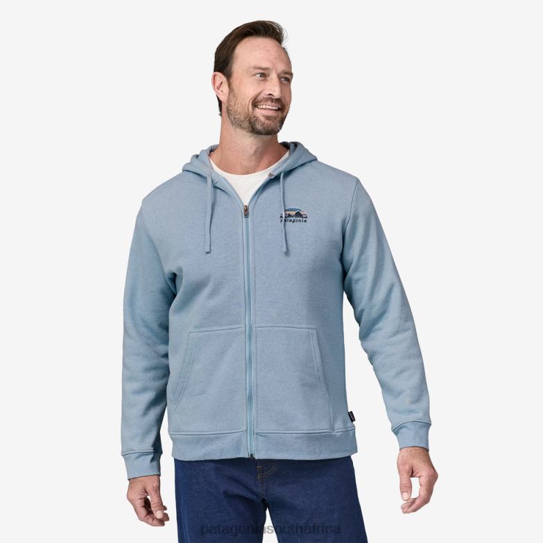 Women Skyline Stencil Uprisal Full-Zip Hoody Steam Blue Patagonia Apparel P6ZJ6549