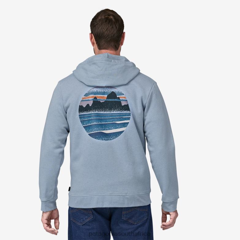 Women Skyline Stencil Uprisal Full-Zip Hoody Steam Blue Patagonia Apparel P6ZJ6549