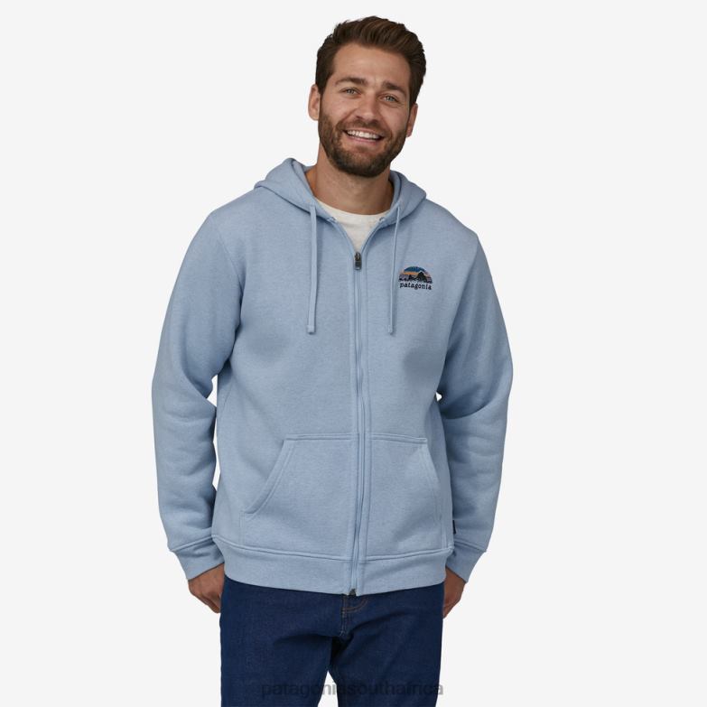 Women Skyline Stencil Uprisal Full-Zip Hoody Steam Blue Patagonia Apparel P6ZJ6549