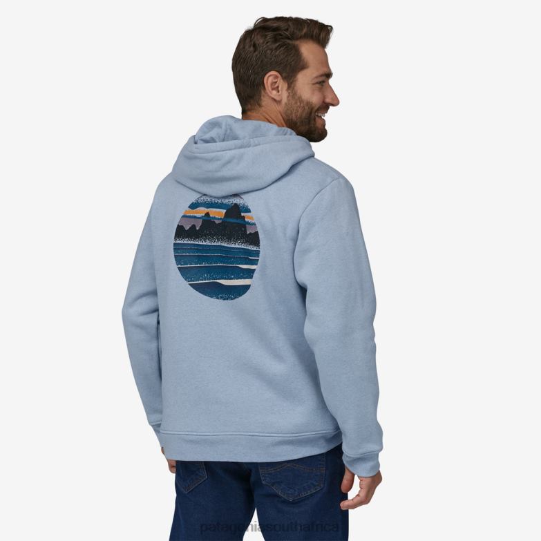 Women Skyline Stencil Uprisal Full-Zip Hoody Steam Blue Patagonia Apparel P6ZJ6549