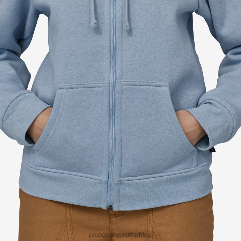 Women Skyline Stencil Uprisal Full-Zip Hoody Steam Blue Patagonia Apparel P6ZJ6549