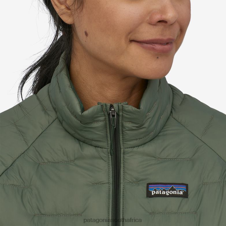 Women Micro Puff Jacket Hemlock Green Patagonia Apparel P6ZJ6368