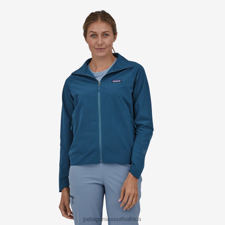 Women R1 CrossStrata Jacket Lagom Blue Patagonia Apparel P6ZJ6192