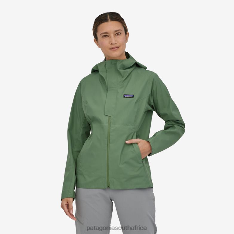 Women Slate Sky Jacket Sedge Green Patagonia Apparel P6ZJ6219