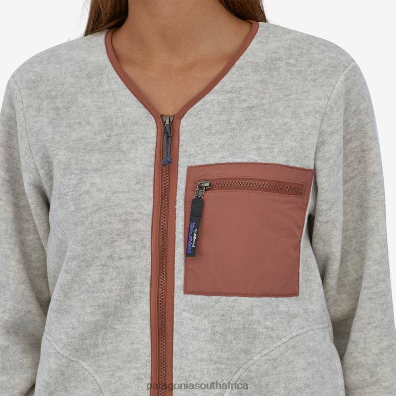Women Synchilla Fleece Cardigan Jacket Oatmeal Heather Patagonia Apparel P6ZJ6606