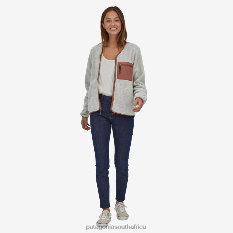 Women Synchilla Fleece Cardigan Jacket Oatmeal Heather Patagonia Apparel P6ZJ6606