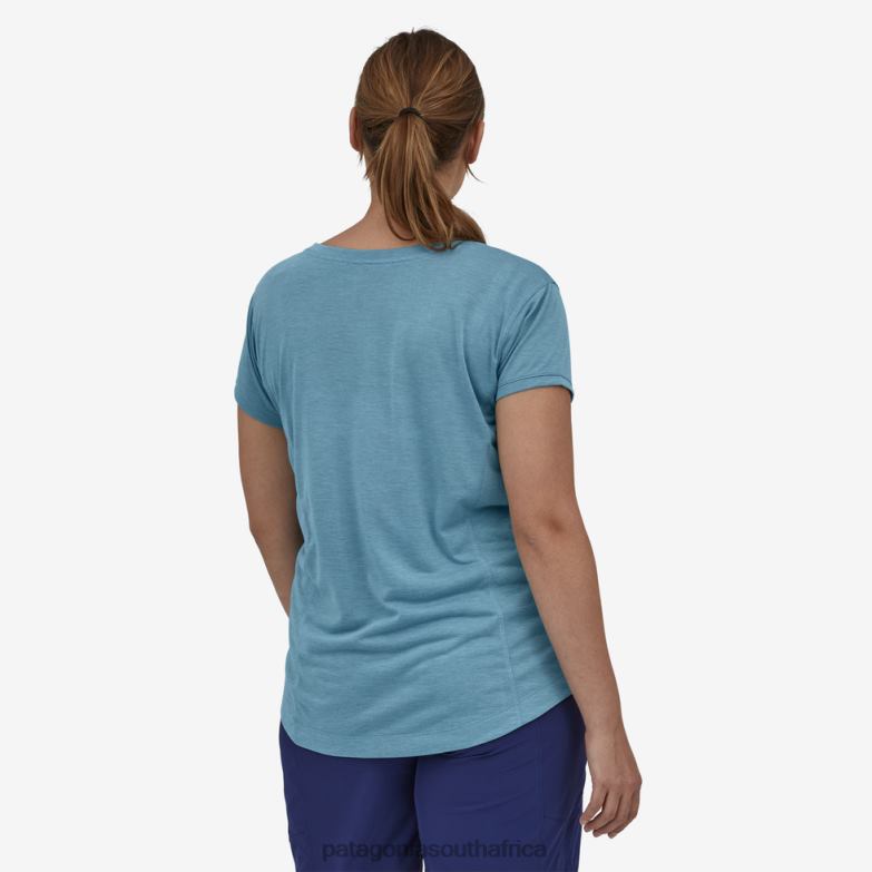 Women Capilene Cool Trail Bike Henley Furrow Stripe: Dusky Brown Patagonia Apparel P6ZJ6810