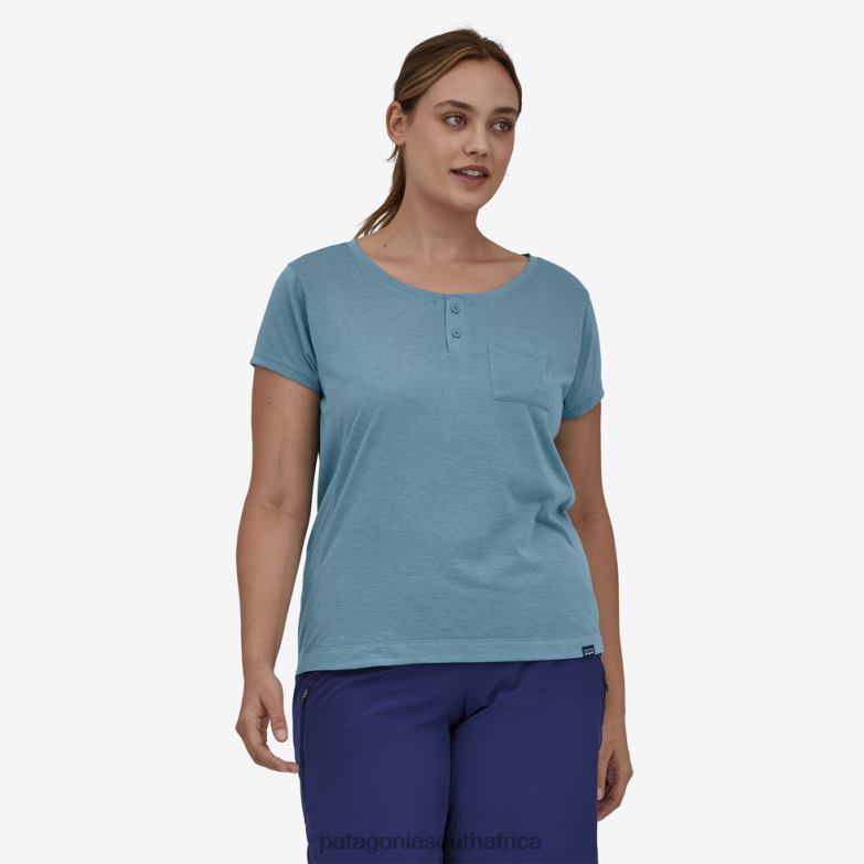 Women Capilene Cool Trail Bike Henley Light Plume Grey Patagonia Apparel P6ZJ6809