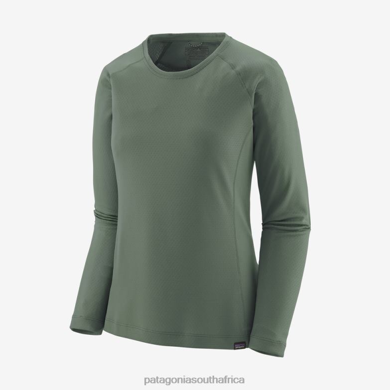 Women Capilene Midweight Crew Hemlock Green Patagonia Apparel P6ZJ6801
