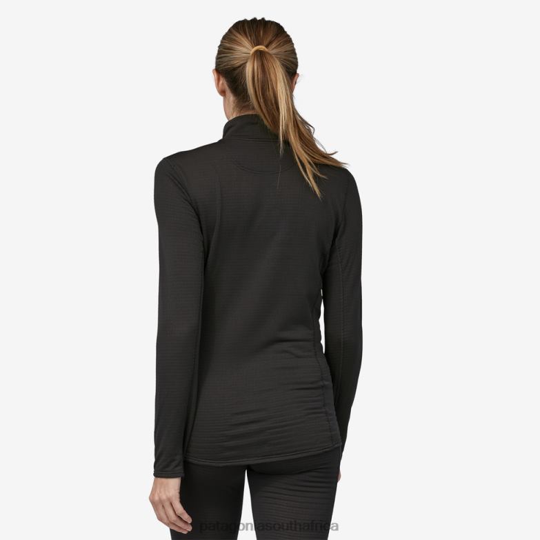 Women Capilene Thermal Weight Zip-Neck Black Patagonia Apparel P6ZJ6875