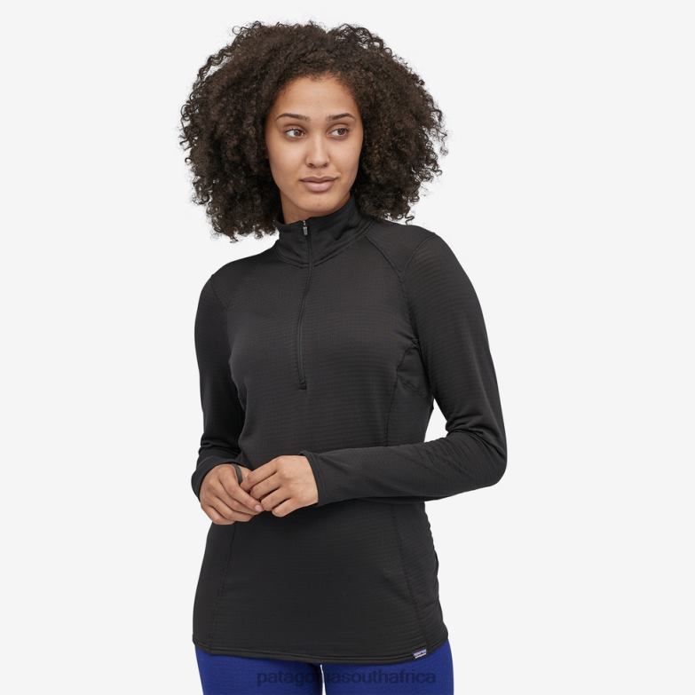 Women Capilene Thermal Weight Zip-Neck Black Patagonia Apparel P6ZJ6875