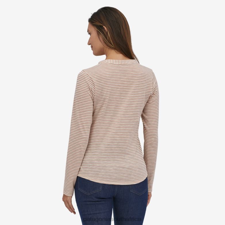 Women Mainstay Henley Bumble Bee Stripe: Natural Patagonia Apparel P6ZJ6822