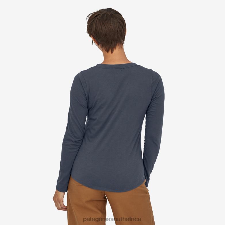Women Mainstay Henley Smolder Blue Patagonia Apparel P6ZJ6820