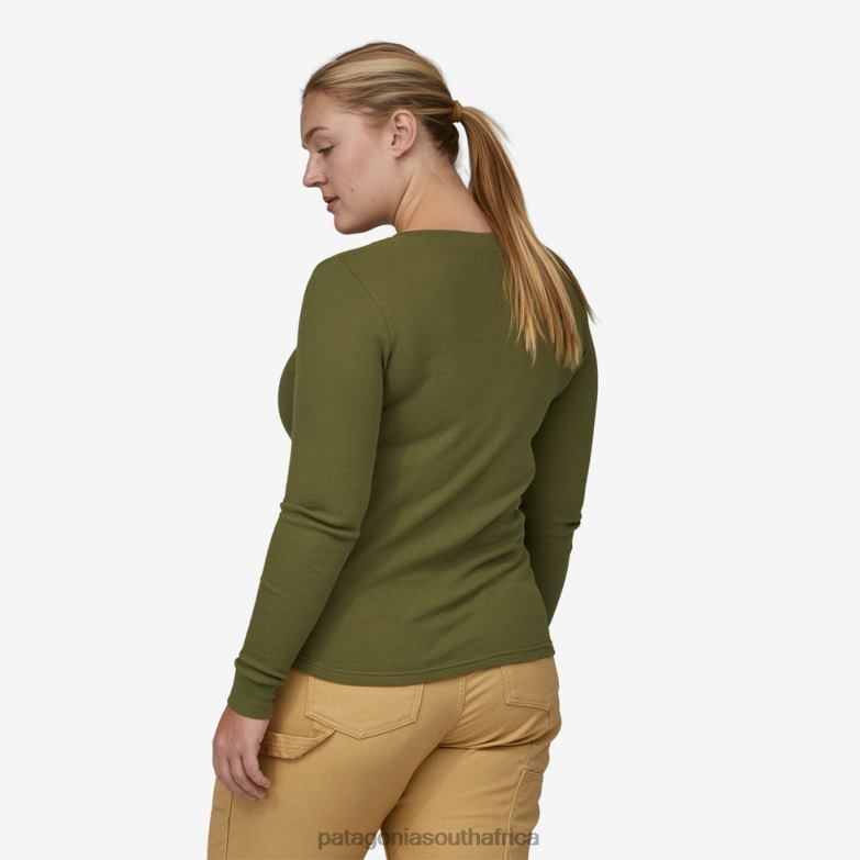 Women Work Waffle Crew Wyoming Green Patagonia Apparel P6ZJ6867