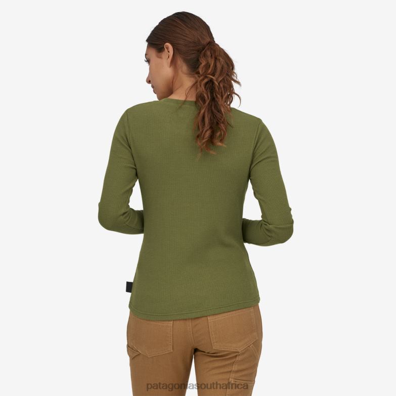 Women Work Waffle Crew Wyoming Green Patagonia Apparel P6ZJ6867