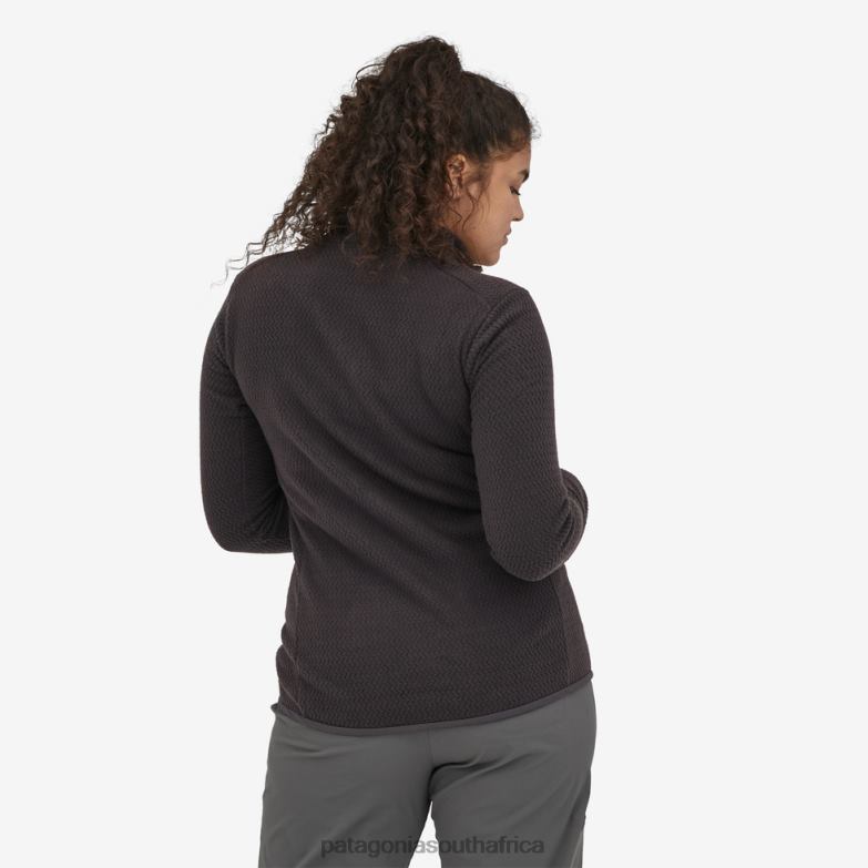 Women R1 Air Zip-Neck Black Patagonia Apparel P6ZJ6259