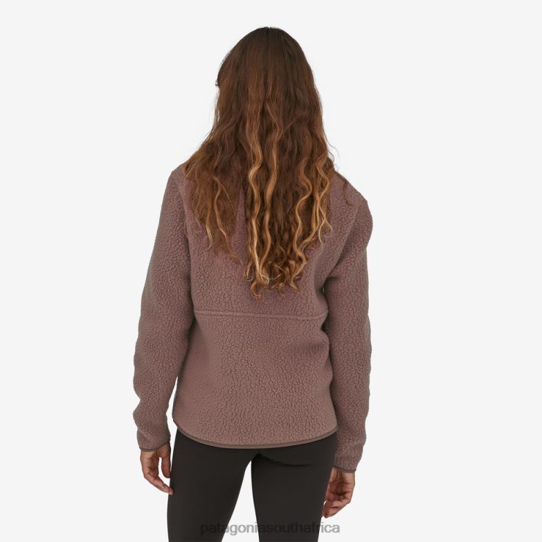 Women Retro Pile Fleece Marsupial Dusky Brown Patagonia Apparel P6ZJ6248
