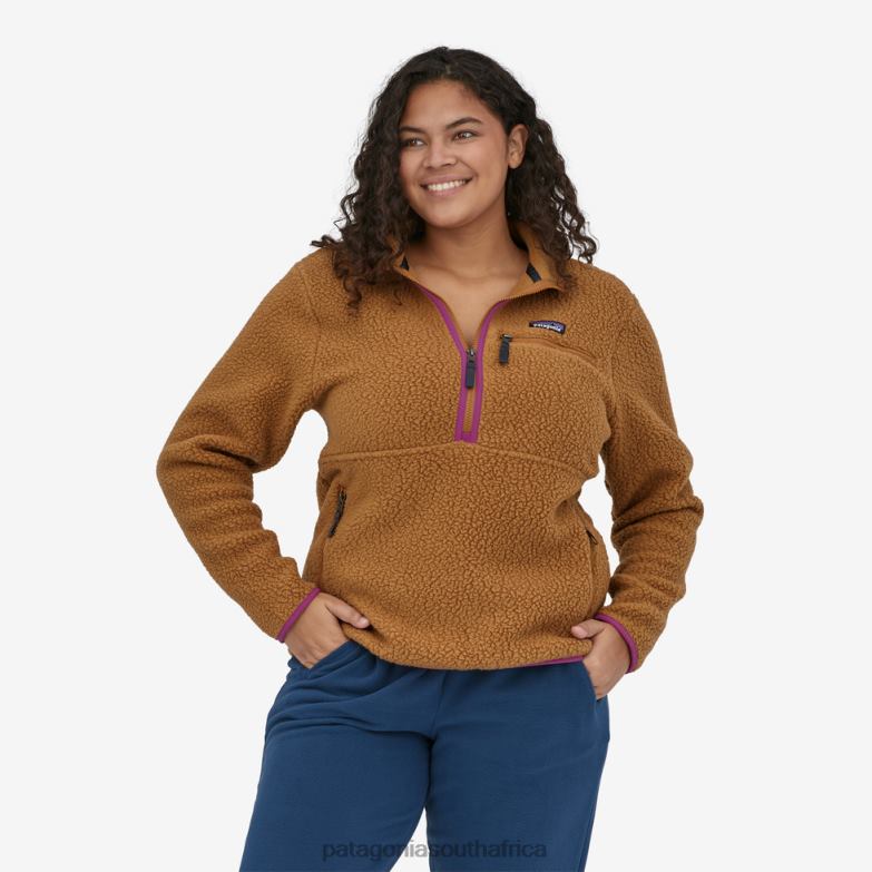 Women Retro Pile Fleece Marsupial Natural Patagonia Apparel P6ZJ6246