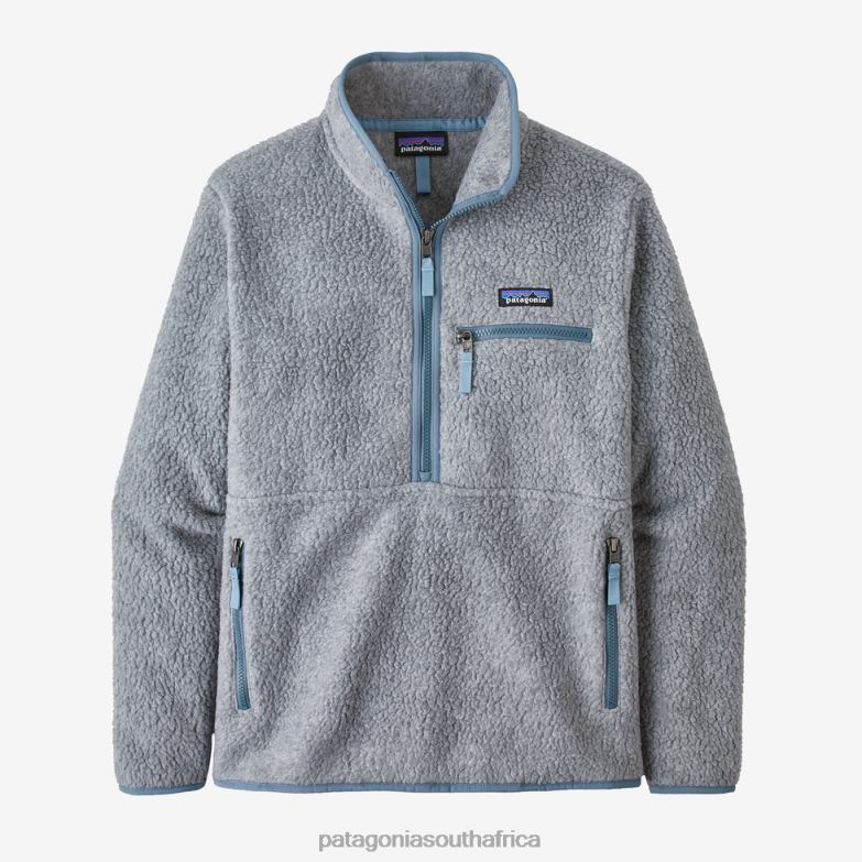 Women Retro Pile Fleece Marsupial Salt Grey w/Light Plume Grey Patagonia Apparel P6ZJ6250