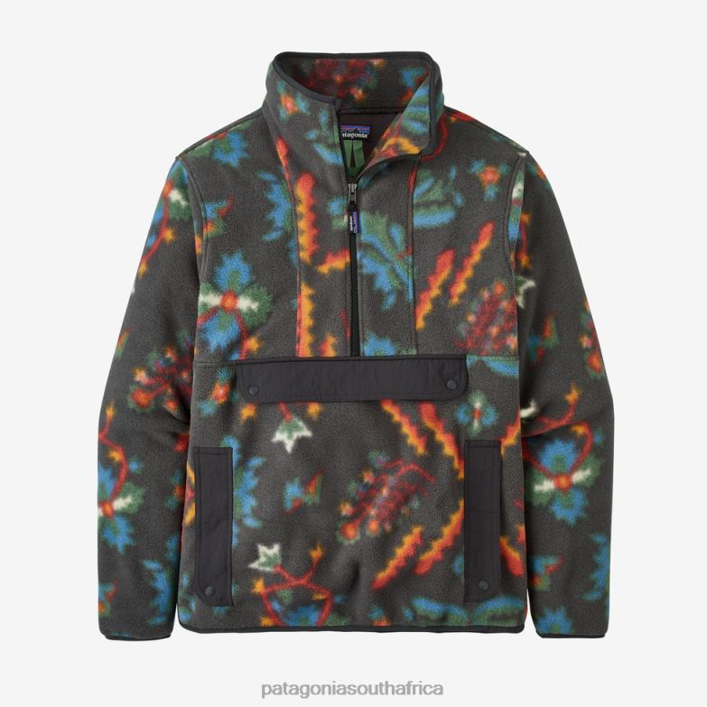 Women Synchilla Fleece Anorak Forest Floor: Ink Black Patagonia Apparel P6ZJ6254