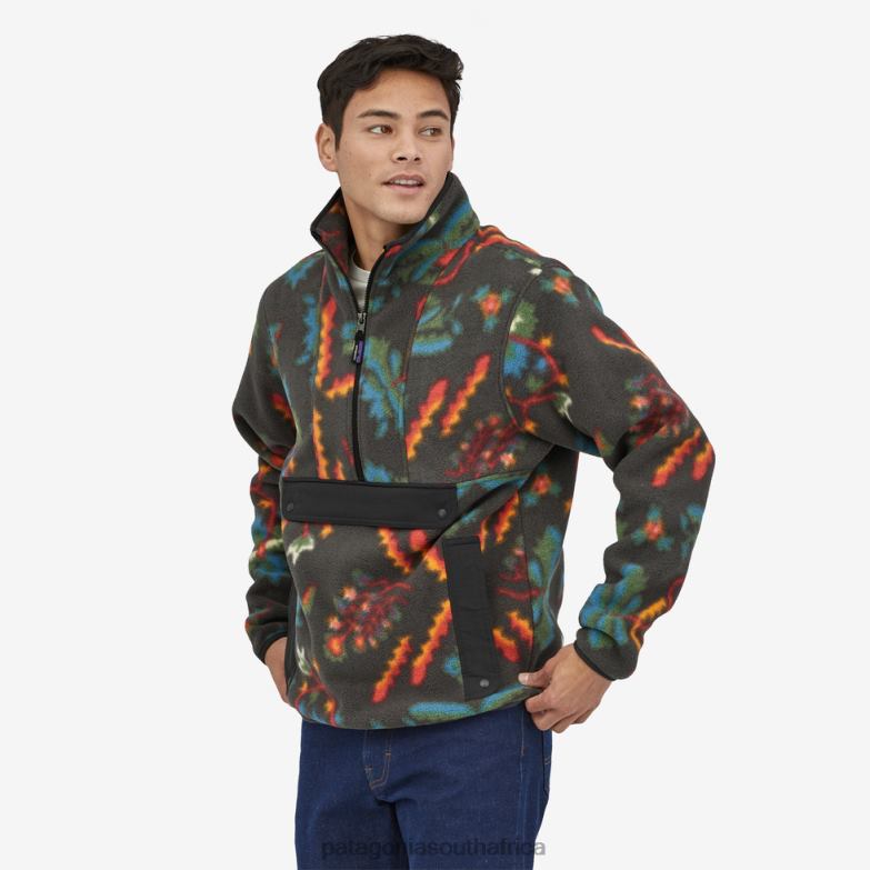 Women Synchilla Fleece Anorak Forest Floor: Ink Black Patagonia Apparel P6ZJ6254