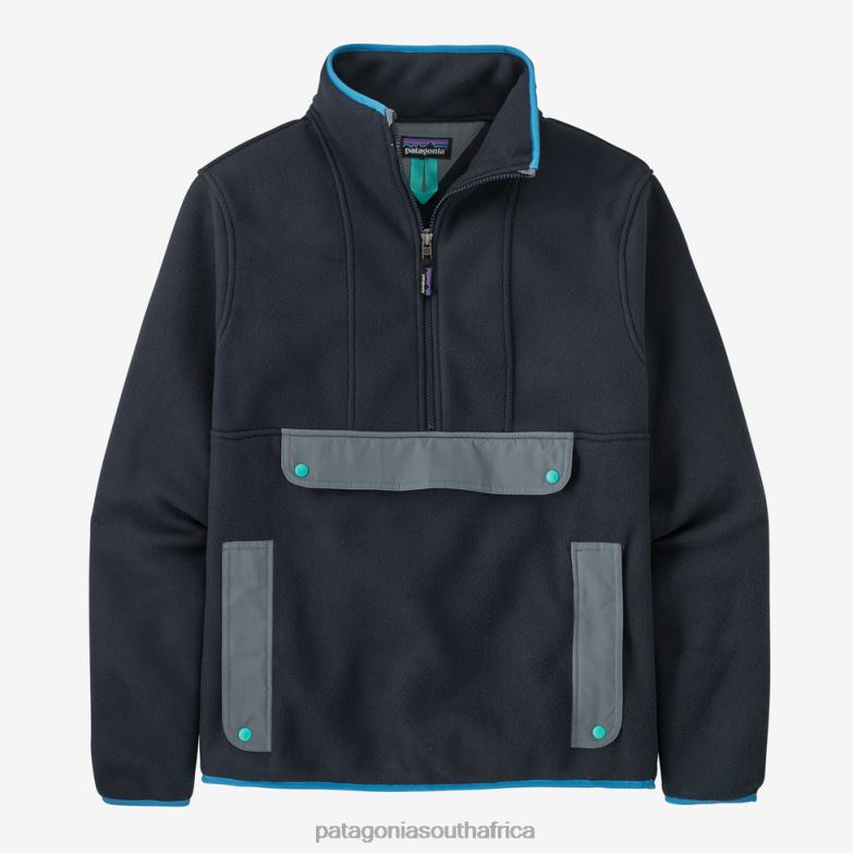 Women Synchilla Fleece Anorak Pitch Blue Patagonia Apparel P6ZJ6257