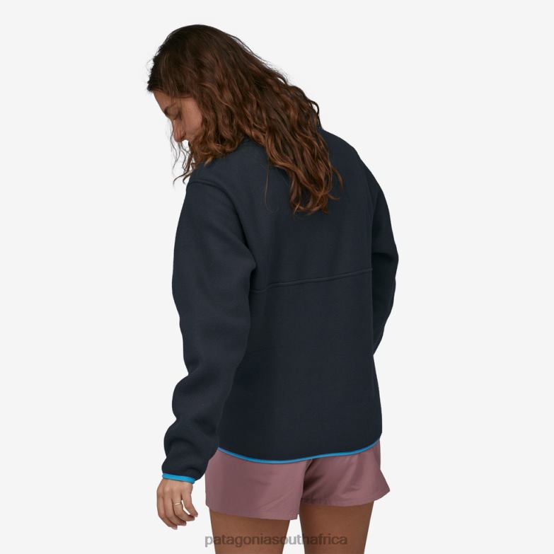 Women Synchilla Fleece Anorak Pitch Blue Patagonia Apparel P6ZJ6257