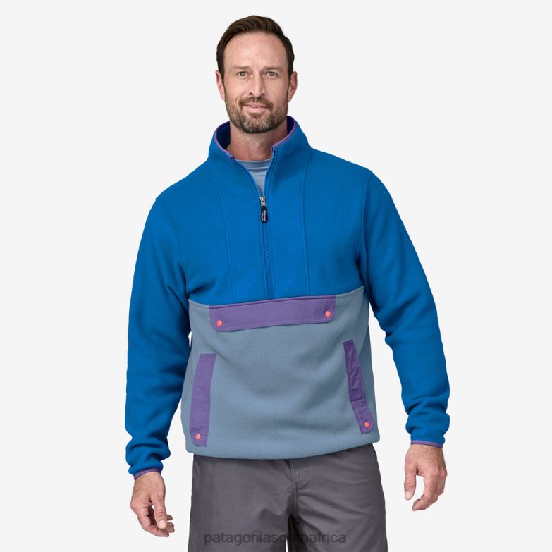 Women Synchilla Fleece Anorak Pitch Blue Patagonia Apparel P6ZJ6257