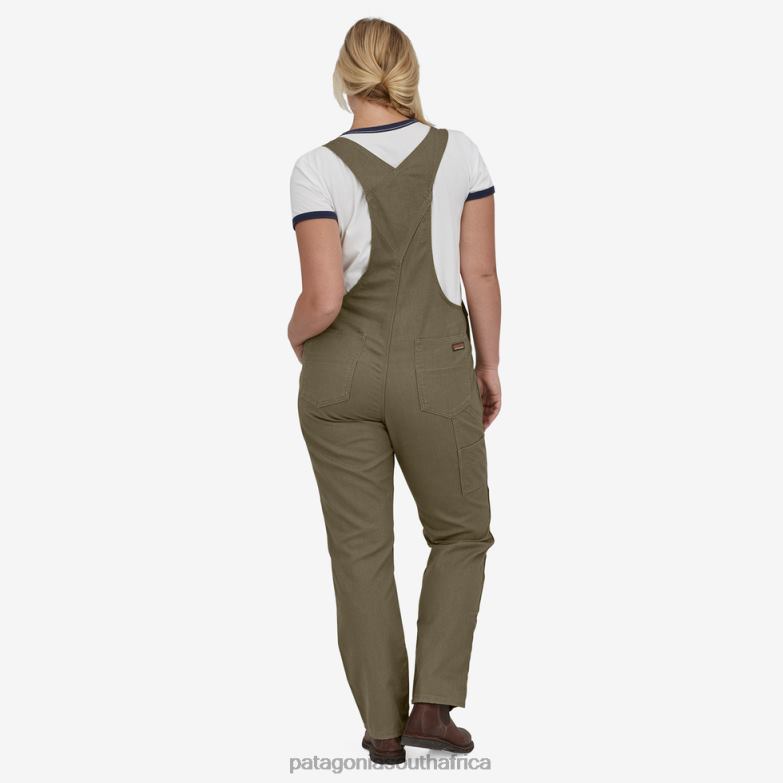 Women All Seasons Hemp Canvas Bib Overalls-Long Fatigue Green Patagonia Apparel P6ZJ61154