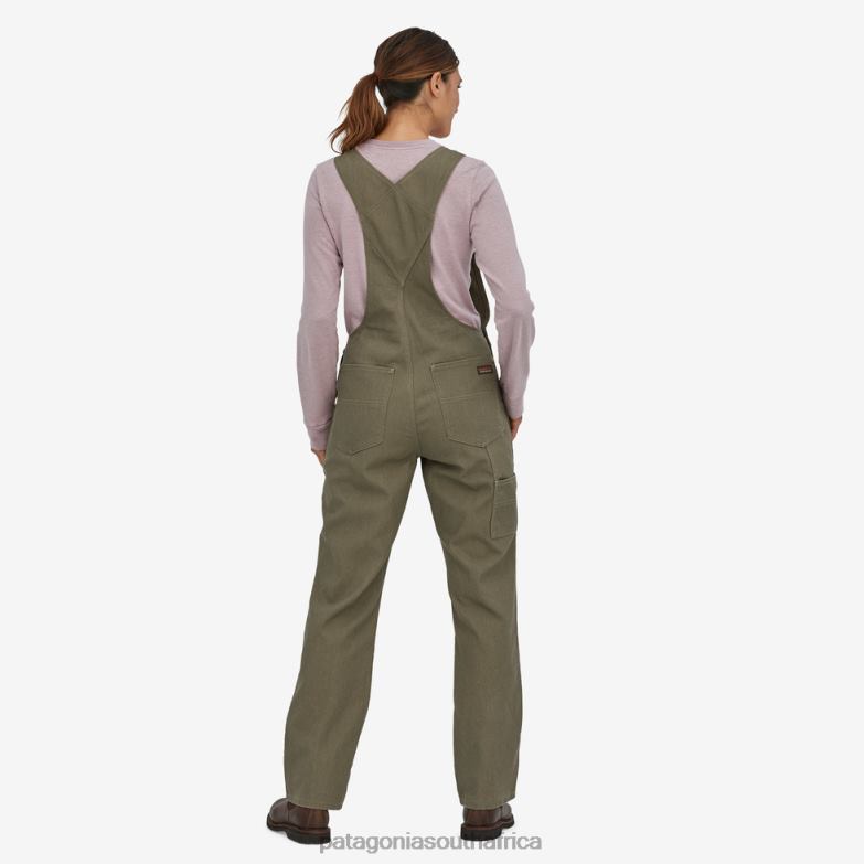 Women All Seasons Hemp Canvas Bib Overalls-Long Fatigue Green Patagonia Apparel P6ZJ61154